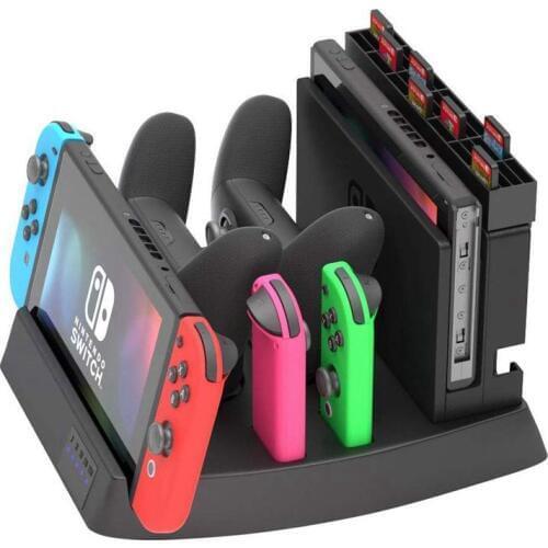 Charging Display Stand for Nintendo Switch Charging Dock and game holder for Switch Console, Joy-Con Controllers, Switch Pro Con