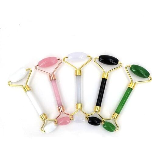 2pcs/Set Resin Gua Sha Stone For Face Massage Rose Quartz Jade Stone Face Massage Roller Gua Sha Scraper Board Face Guasha