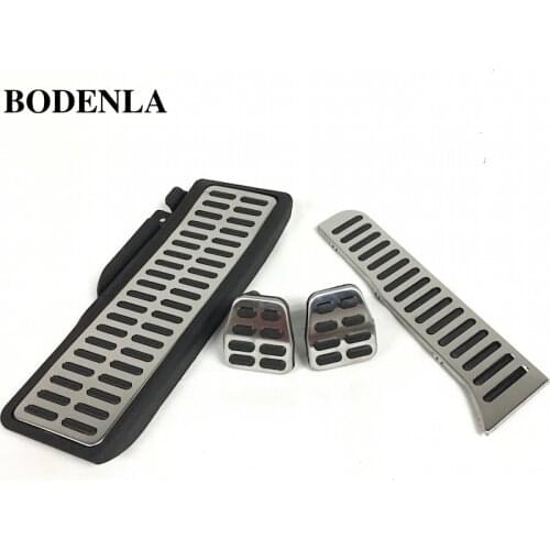 BODENLA Stainless Steel Manual Transmission MT Pedal Footrest+Brake+Gas Clutch Pedal For VW Golf 6 Jetta MK5 Touran Octavia