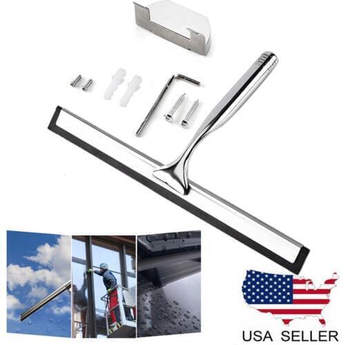 Stainless Steel Window Glass Wiper Cleaner Squeegee Shower Bathroom Mirror Brush