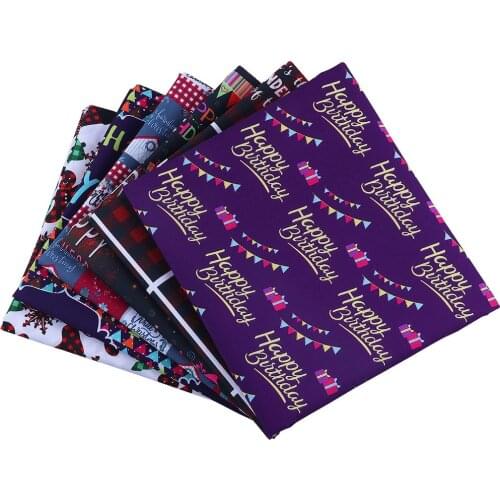 Polyester-cotton printed cloth bed sheet quilt clothing making home textiles Christmas polyester DIY patchwork 50*140cm/piece