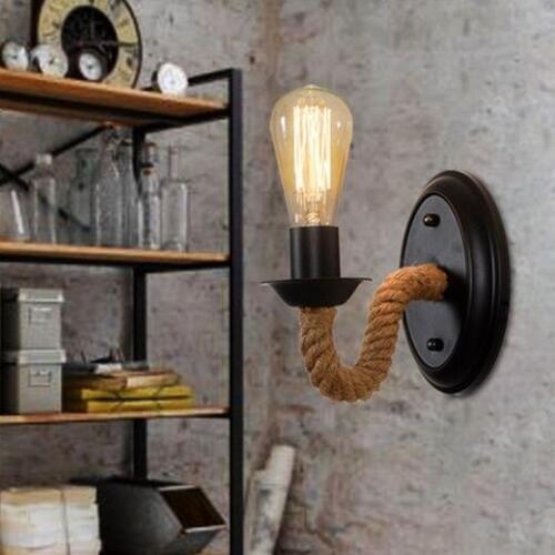 Loft Style Rope Edison Wall Sconce Vintage LED Wall Lamp Antique Industrial Wall Lights For Home Indoor Lighting Arandela