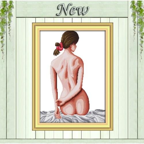 Back Shadow beauty girl home decor painting counted printed on canvas DMC 11CT 14CT kits Cross Stitch embroidery needlework Sets