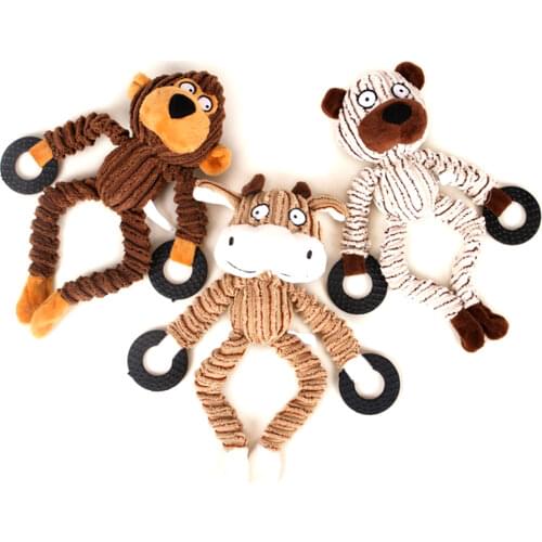 Chew Toys Dog Puppy Plush Toys Pet Puppy Chew Plush Sound Bear Monkey Cow Dumb Pet Toys cachorro toys