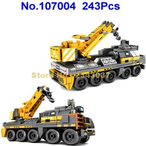 107004 243pcs Urban Engineering Crane Truck Building Block 1 Toy
