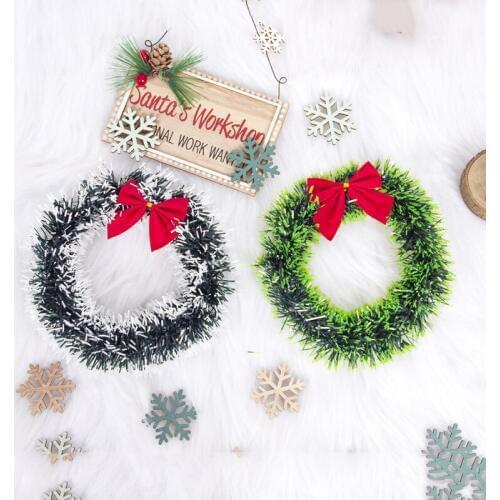 16CM Artificial Christmas Wreath Art Rattan Reed Wreath Garland Christmas Decoration Ornaments Party Home Window Decor