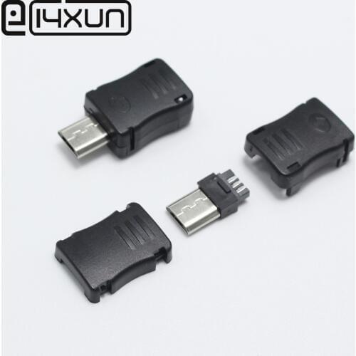 20PCS/LOT Micro USB 5 Pin T Port Male Plug Socket Connector&Plastic Cover for DIY
