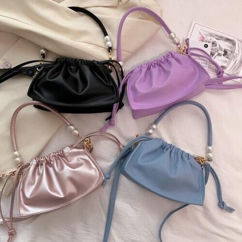 2020 Fashion Brand Women PU Leather Cloud Crossbody Bag Ladies Simple Versatile Bag Female Casual Shoulder Bag Handbag