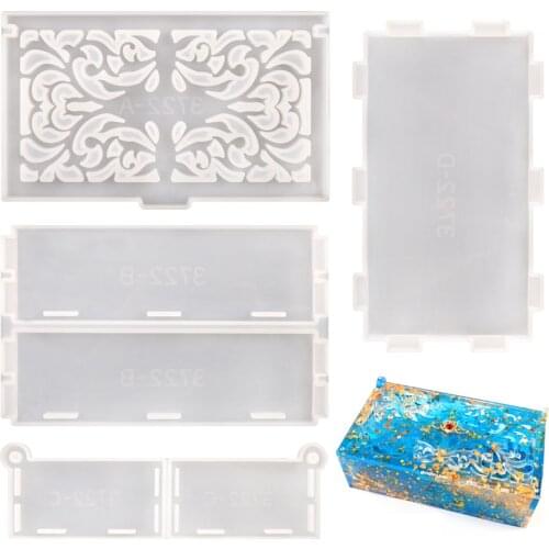 6PCS/Pack DIY Crystal Epoxy Resin Mold Storage Box Halloween Lantern Silicone Mould Christmas Letters Moule Resine Manualidades