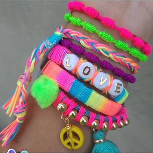 Boho Femme Vsco Girls Things Bts Friendship Bracelets Set Handmade Daisy Rope Bracelets Accessories pulseras mujer