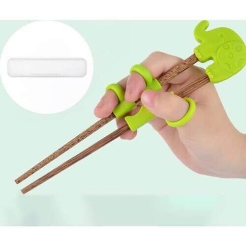 1PC Wooden Learning Chopstick Helper with Storage Box, Childrens Training Chopsticks, Animals Chopsticks for Childrens Beginner
