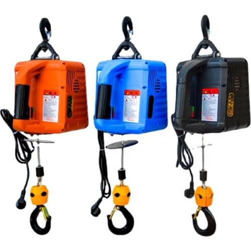 500KG 220V/110V Electric Hoist Portable Electric Hand Winch Traction Block Electric Steel Wire Rope Lifting Hoist Towing Rope