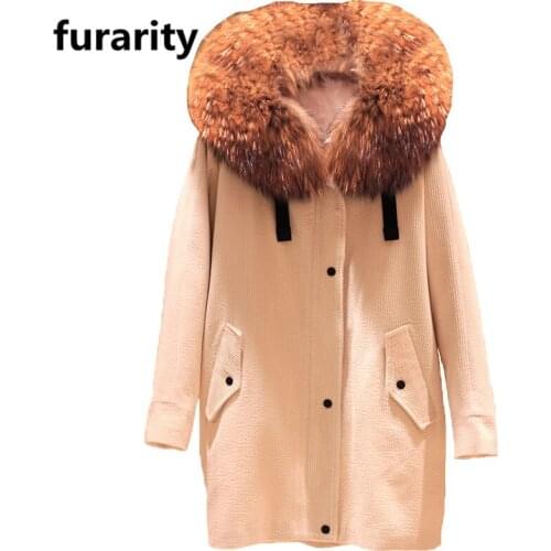 Женские парки с натуральным мехом Furarity China At AliExpress