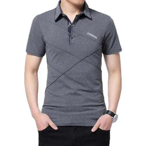 Men Summer Turn-down Collar Cotton Tee Shirts Mens Casual Striped Print Tee Tops Shirt Camisetas Plus Size 5XL Shirt