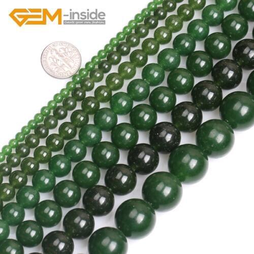 Taiwan Green Jades Round Shape Beads For Jewelry Making 15" Strand Loose Beads DIY Necklace Bracelats Wholesale