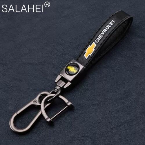 Metal+Leather Car Logo Keychain Key Ring For Chevrolet Cruze Aveo Lacetti Captiva Cruz Niva Spark Orlando Epica Sail Sonic Lanos