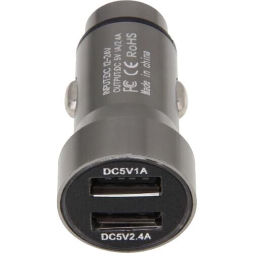 50pcs/lot Metal Dual USB Charger for Mobile Phone Tablet GPS 3.4A 2 Port Fast Car- Charger Adapter for iPhone Huawei Samsung