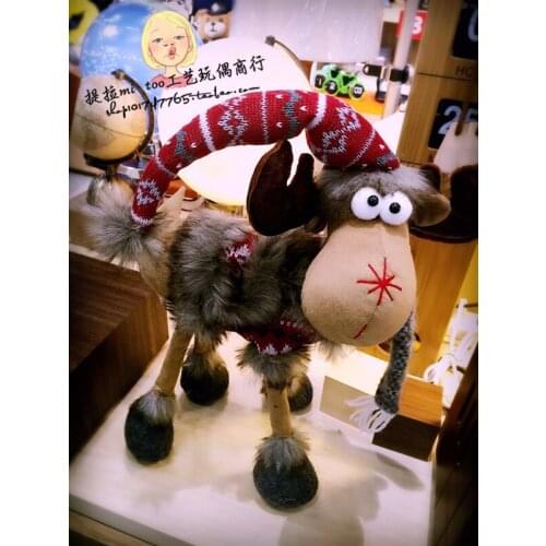 Foreign trade export Christmas wool knitting large Christmas deer Q version doll ornaments Christmas decoration gifts