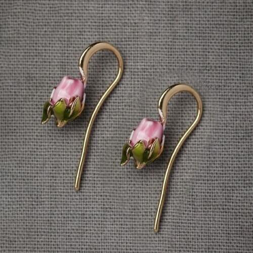 Sweet Women Fashion Flower Drop Earrings for Women Cute Round Hook Earrings Jewelry Gifts