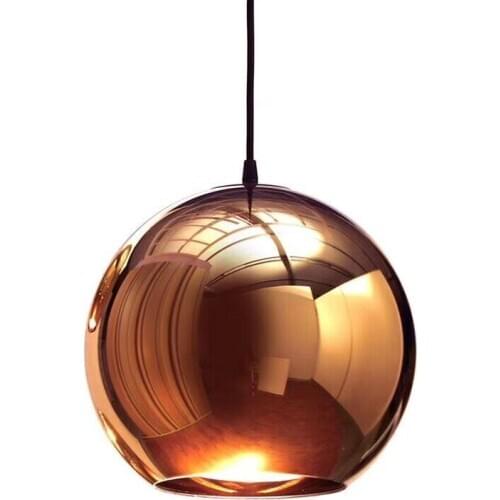 2019 New Modern led pendant Light Copper/Sliver/Gold/red glass ball lamp shop decoration globe lamp droplig cafe bar lighting