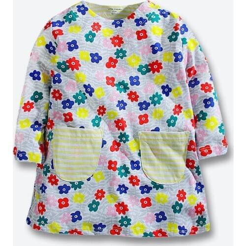 New Fall Baby Kids Dresses For Girls Cotton Long-Sleeved Girl Dresses Casual Printing Girl dresses Brand Children Clothes 1-6Yrs