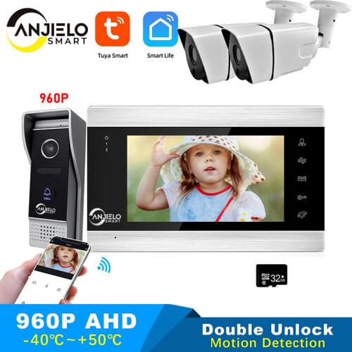 New 960P/AHD Tuya Smart 7 inch Screen with Wide Angle Doorbell Video Door Phone Intercom System Mobile Phone app Remote Control