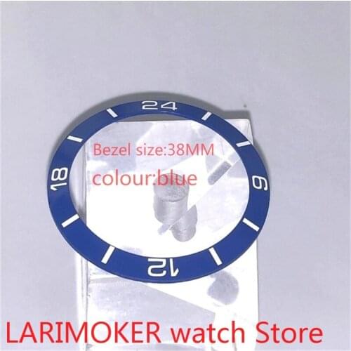 BLIGER brand new high-quality 38mm blue rotating glass bezel, suitable for 40mm mens watch with automatic winding