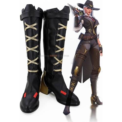 Elizabeth Caledonia Shoes Cosplay OW Ashe Elizabeth Caledonia Calamity Cosplay Boots Shoes Custom Made