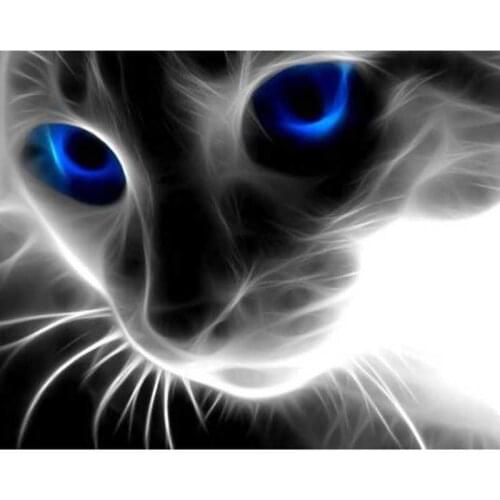 Full Square Diamond Mosaic 5D Diy Diamond Painting Blue Eyes Cat Diamond Embroidery Cross Stitch Rhinestone Home Decoration