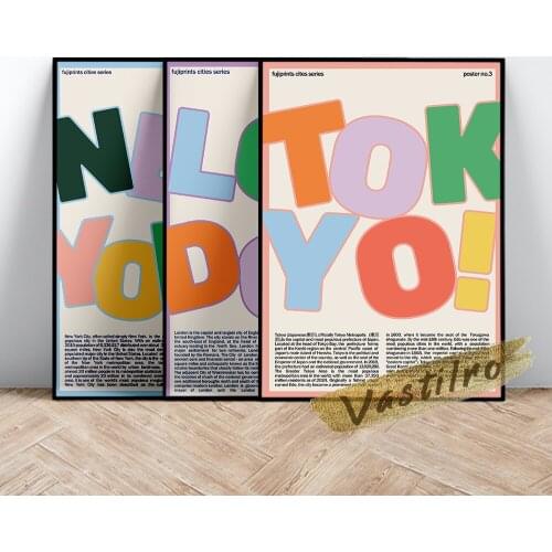 Hot travel cities Retro poster Tokyo London New York Art Prints Canvas Painting Wall Stickers Gift Modern living room Home Decor