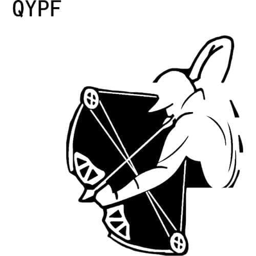 QYPF 11.5*14.3CM Crossbow Archery Hunter Decor Decor Car Sticker Vinyl Silhouette Motorcycle Decals C16-1639