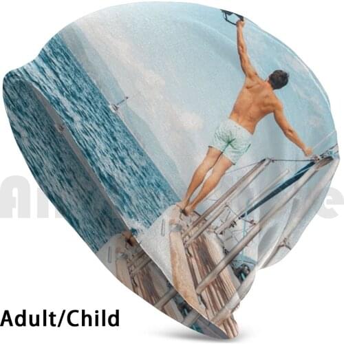 Photography Of Man In Ocean Beanies Knit Hat Hip Hop Ocean Beach Wave Summer Sea Waves Blue Water Cute Nature Cool