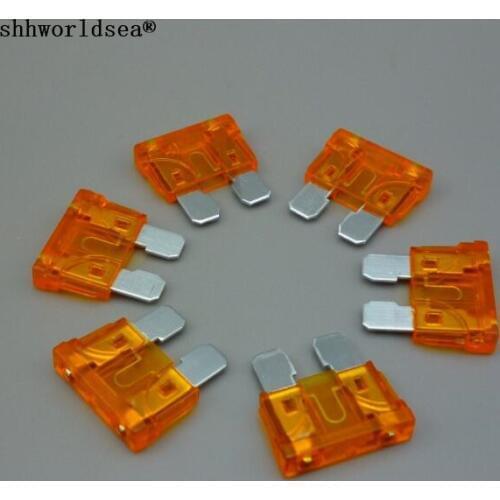 Shhworldsea Free Shipping MEDIUM Zinc 5A CAR BLADE FUSE 5A YELLOW AUTO MINI FUSES 100 PCS/lot