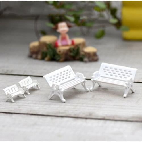 1/5pcs Mini Garden Ornament Miniature Park Seat Bench Craft Fairy Dollhouse Decor Micro Home Landscape Ecology Accessories