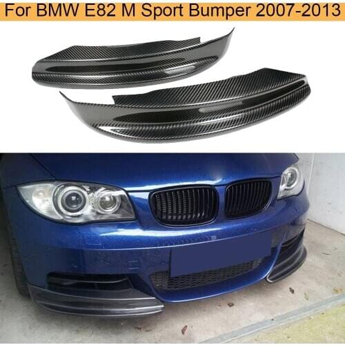 1 Series Carbon Fiber Front Bumper Lip Splitter For BMW E82 M Sport Bumper 2007-2013 135i Front Splitters Winglets Flaps Apron