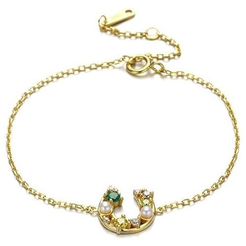 Style simple bracelet lucky horseshoe natural pearl U-shaped bracelet ladies bracelets for women pulseira feminina