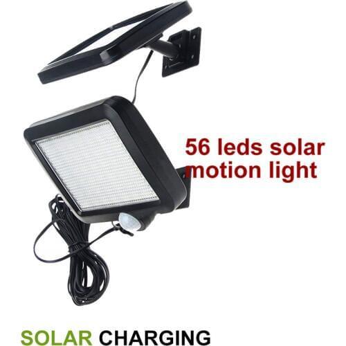 Solar light lamp llampara colgante wall lights lampshade lampy sufitowe plafonnier led moderne 56 leds motion spotlight 5M cable