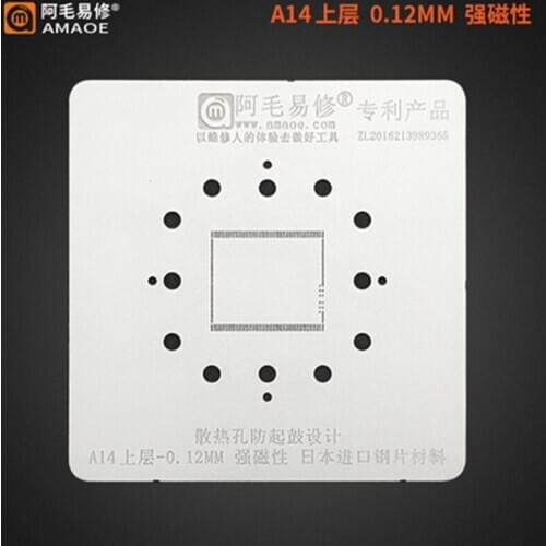 A14 RAM BGA Stencil For iPad Air4 CPU Upper Layer IC Reballing Pins Solder Tin Plant Amaoe Square Hole Heating Steel Mesh