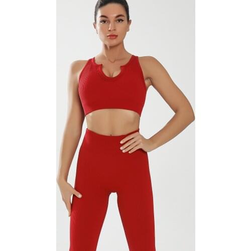Knitted Women Yoga Suit Sports Bra High Waist Hip Lifting Fitness Pants Workout Set Seamless Striped Sportswear Workout Clothes