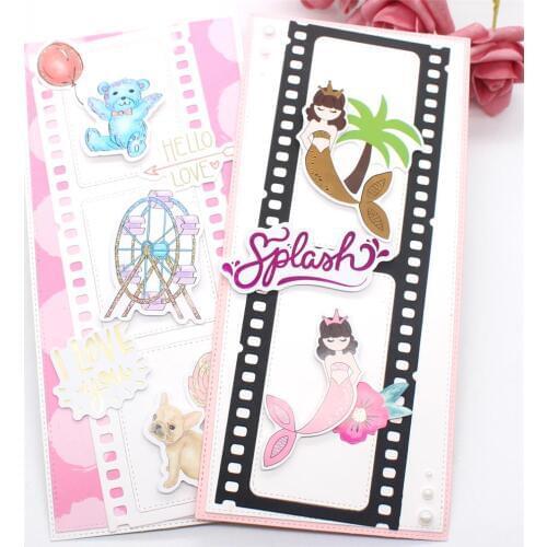 ZFPARTY Film Strip Slimline Frame Metal Cutting Dies Stencils for DIY Scrapbooking Decorative Embossing DIY Paper Cards