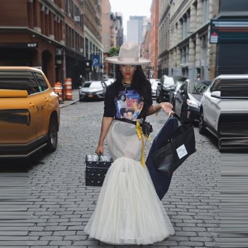 Sexy Sheer Tulle Mermaid Long Skirt Floor Length Long Women Maxi High Street Fashion Skirts Plus Size Custom Made