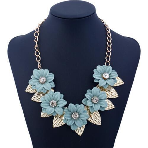 ADOLPH Star Jewelry Metal Flower Leaf Rope Choker Necklace Women New Crystal Boho Statement Accessories Femme Pendant Necklaces