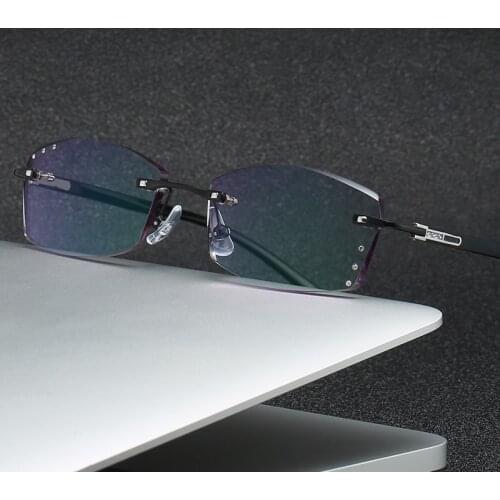 ZIROSAT 77003 Titanium Alloy Glasses Frame Men 2021 New Men Rimless Prescription Square Eyeglasses Myopia Optical Eyewear