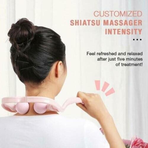 1Pc New Neck Massager Therapy Neck and Shoulder Dual Trigger Point Roller Self-Massage Tool Relieve Hand Pressure Deep Massage