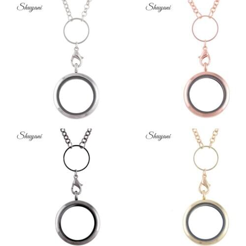 10pcs/lot 30mm Round Plain Silver Memory Living Magnet Glass Floating Locket Pendant Necklace Jewelry Floating Charm Locket