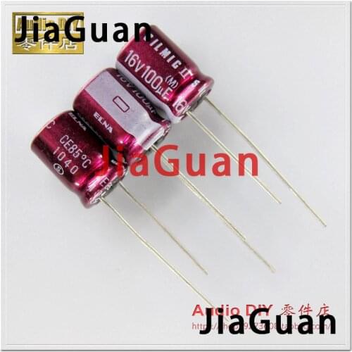 10PCS NEW ELNA RFS SILMIC II 16V100UF 8X11.5MM SILMICII 16V 100UF hot sale SILMIC2 100uF/16V Purple Red Robe 100uF16V