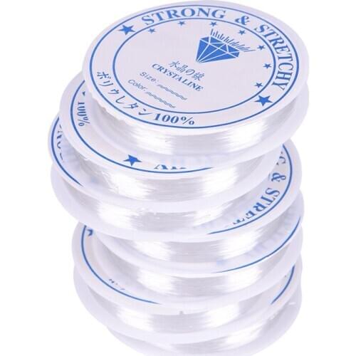 10PCS DIY Crystal Beading Stretch Cord Elastic Line,Transparent Clear Round Beading Wire/Cord/String/Thread Jewelry Making