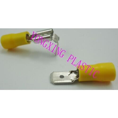 100pcs (50Pairs) PBDD5-250/MDD5-250Piggy back Female/Male Spade Insulated Electrical Crimp Terminal Connectors block