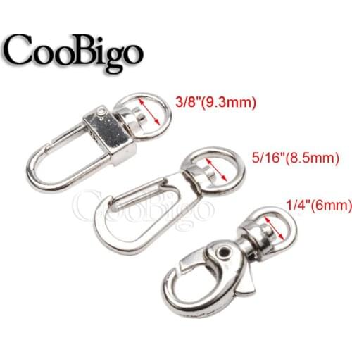 20pcs Metal Snap Hook Swivel Trigger Lobster Clasp Clip Key Chain Ring 3/8"&1/4"Pet Collar Strap Outdoor Lanyard Craft Bag Parts