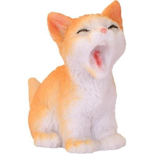 4Pcs Home Decor Animal Cat Dog Pet Micro-landscape Resin Ornament DIY Garden Succulents Decoration Artificial Figurines